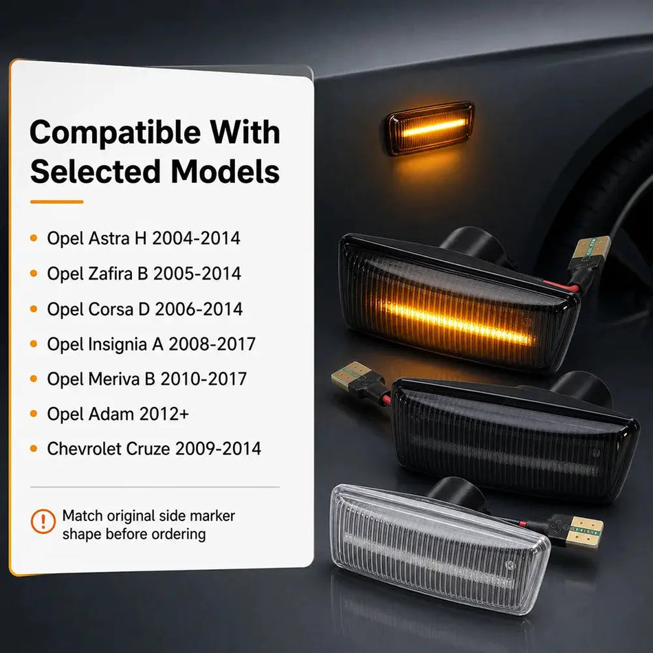 Side Marker Turn Signal Light for Opel Astra H Corsa D Insignia Zafira B by InterCyprus Trading Ltd