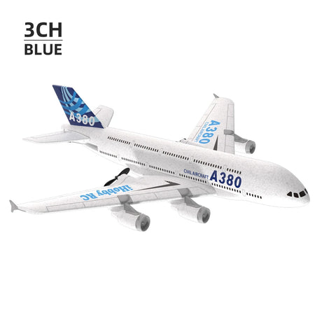 3Ch 2Ch A380 RC Plane Glider &ndash; Easy To Control Foam Aircraft 3CH blue