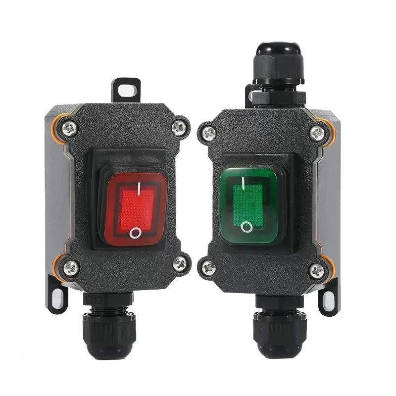 IP65 Waterproof Outdoor Rocker Switch with LED Indicator and Inline Cord