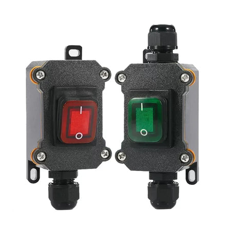 IP65 Waterproof Outdoor Rocker Switch with LED Indicator and Inline Cord