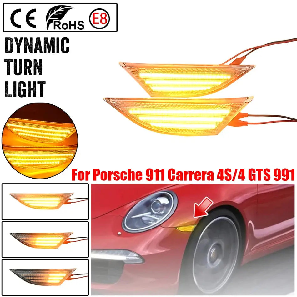 Светодиодные динамические указатели поворота для Porsche 991 981 982 Cayman Boxster GT2