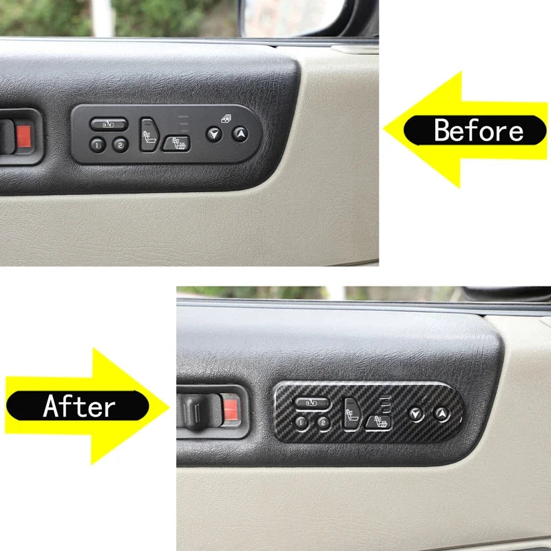 2 kom. Okvir gumba za memoriju sjedala od karbonskih vlakana za H2 2003-2007