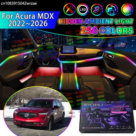 For Acura MDX 2022~2026 MK4 YD9 YD8 YE1 4th RGB Car Interior Ambient Lights Strips Breathing Lighting Kit App Control LED strips by InterCyprus Trading Ltd