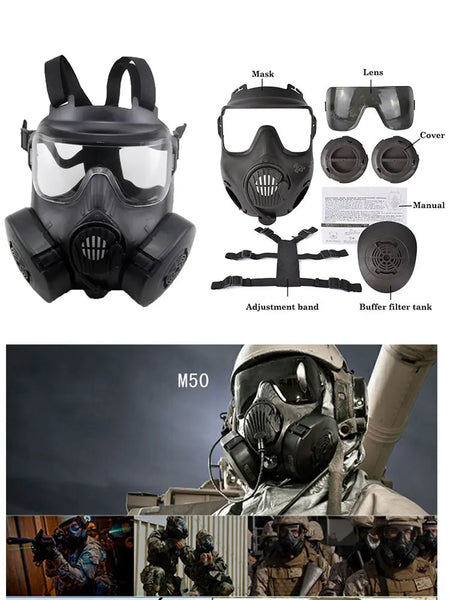 M50 Tactical Respirator Dust Mask Full Face Gas Mask &ndash; Fit