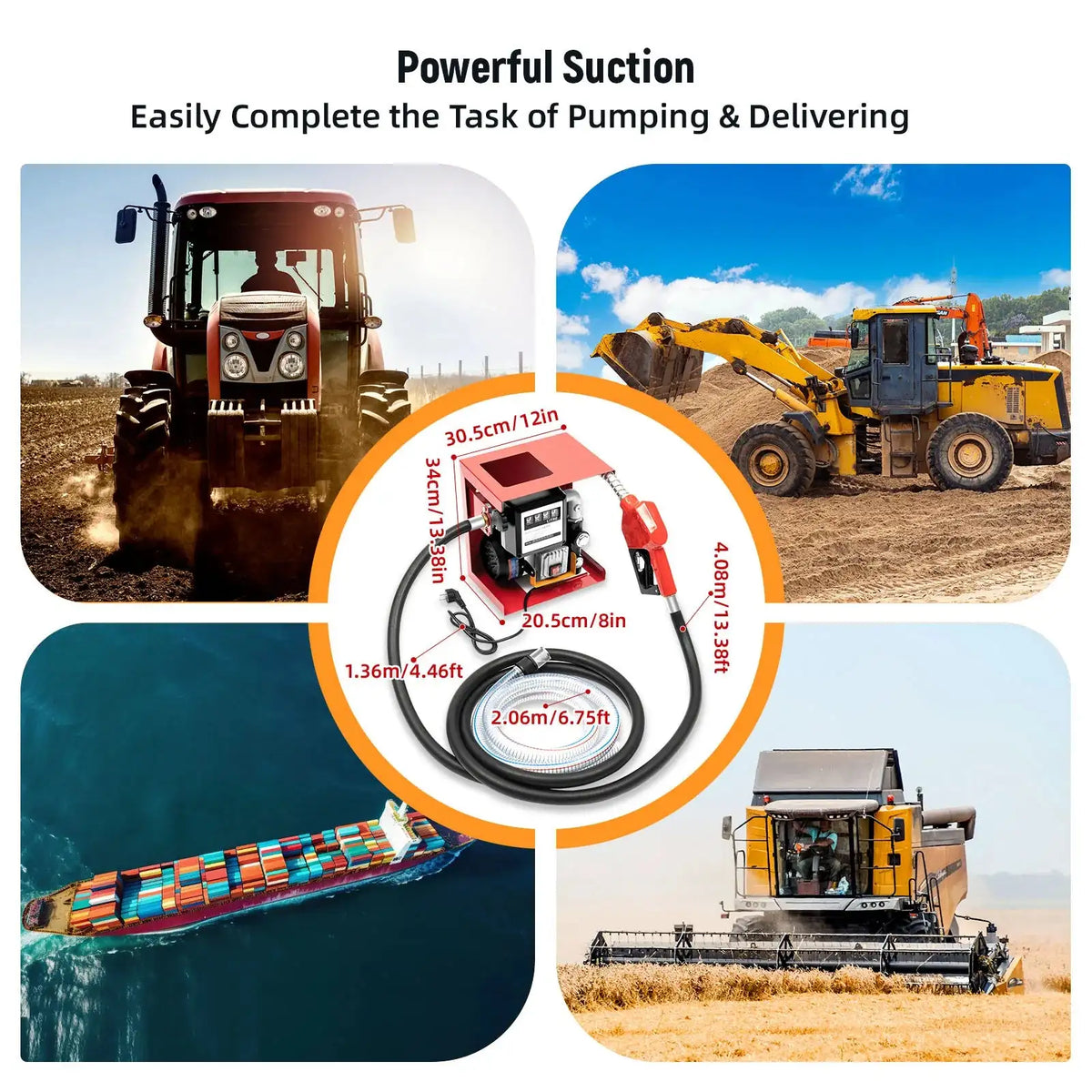 Self-Priming Diesel Fuel Pump &ndash; Auto Shut-Off Nozzle Red / GERMANY