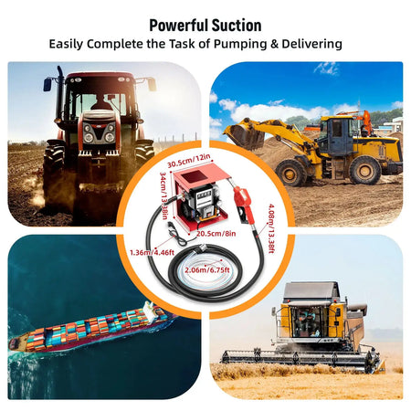 Self-Priming Diesel Fuel Pump &ndash; Auto Shut-Off Nozzle Red / GERMANY