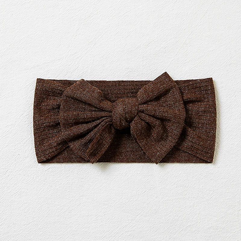 A&amp;A Knit Bow Baby Headbands - Soft Nylon Hair Accessories for Girls (21 Colours)