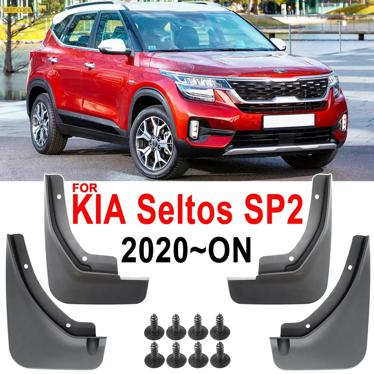 4x/Set Molded Car Mud Flaps Splash Guards For Kia Seltos SP2 2019 - 2025 Mudflaps Mudguards Car Front Rear Wheel Tyre Styling by InterCyprus Trading Ltd