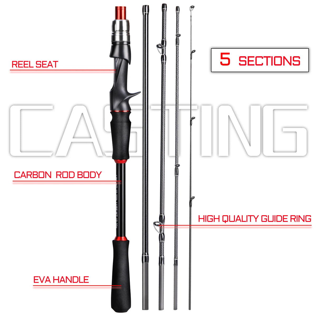 Sougayilang Carbon Fiber Fishing Rod - Lightweight &amp; Durable Lure Rod