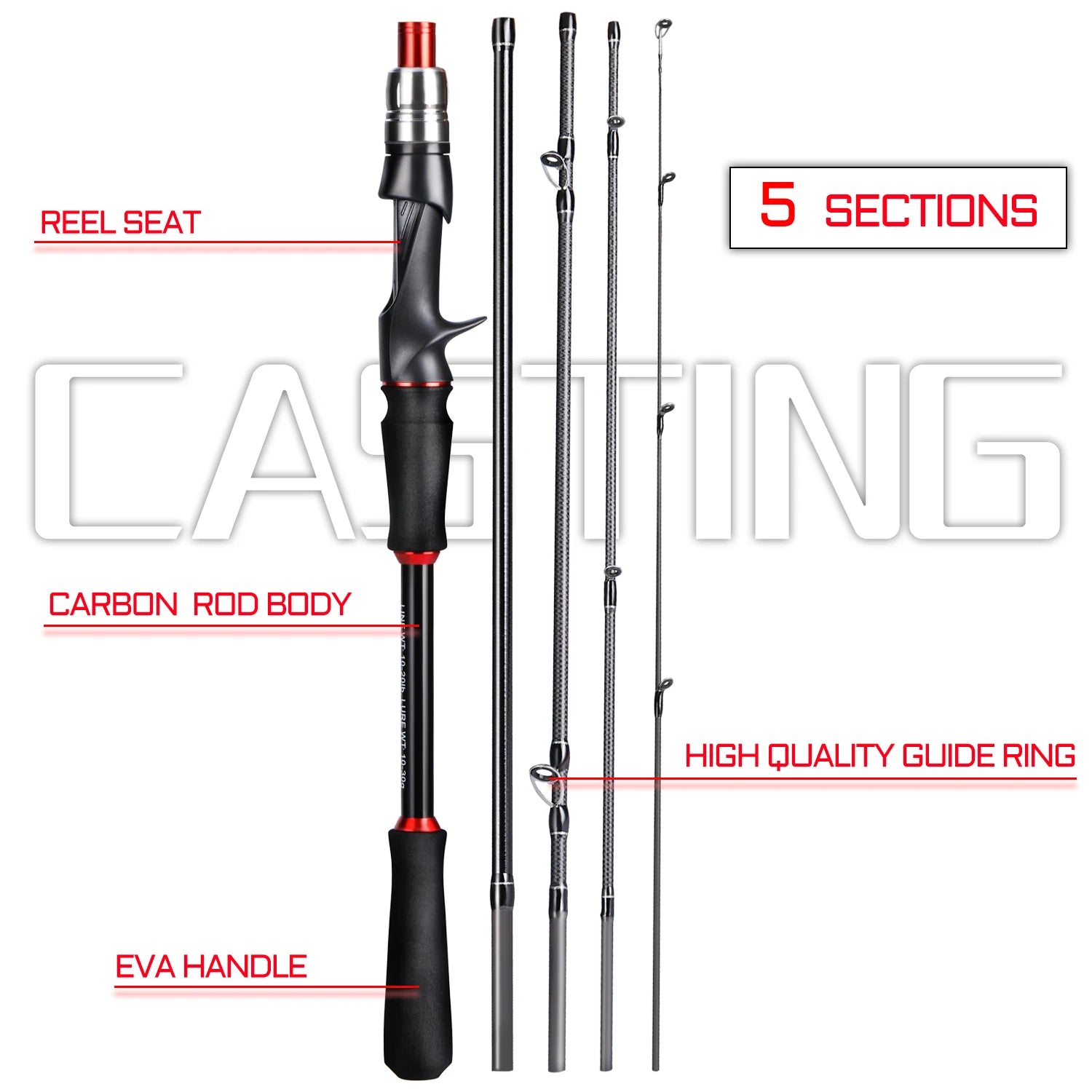 Sougayilang Carbon Fiber Fishing Rod - Lightweight &amp; Durable Lure Rod