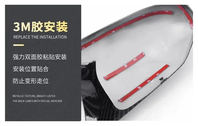 Ford Focus 2011 2014 Tampa do Espelho Aparência Fibra de Carbono Um Par