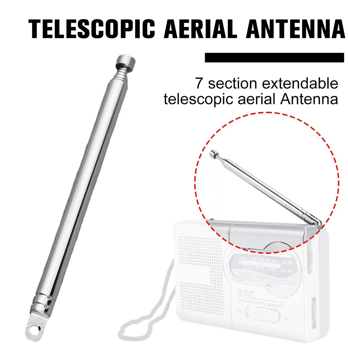 GRWIBEOU Telescopic Aerial Antenna &ndash; Universal FM DAB Radio