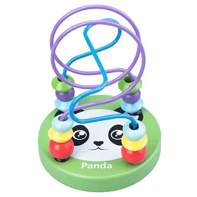Montessori Wooden Bead Wire Maze Roller Coaster &ndash; Educational Toys for Toddlers and Young Children Panda 212