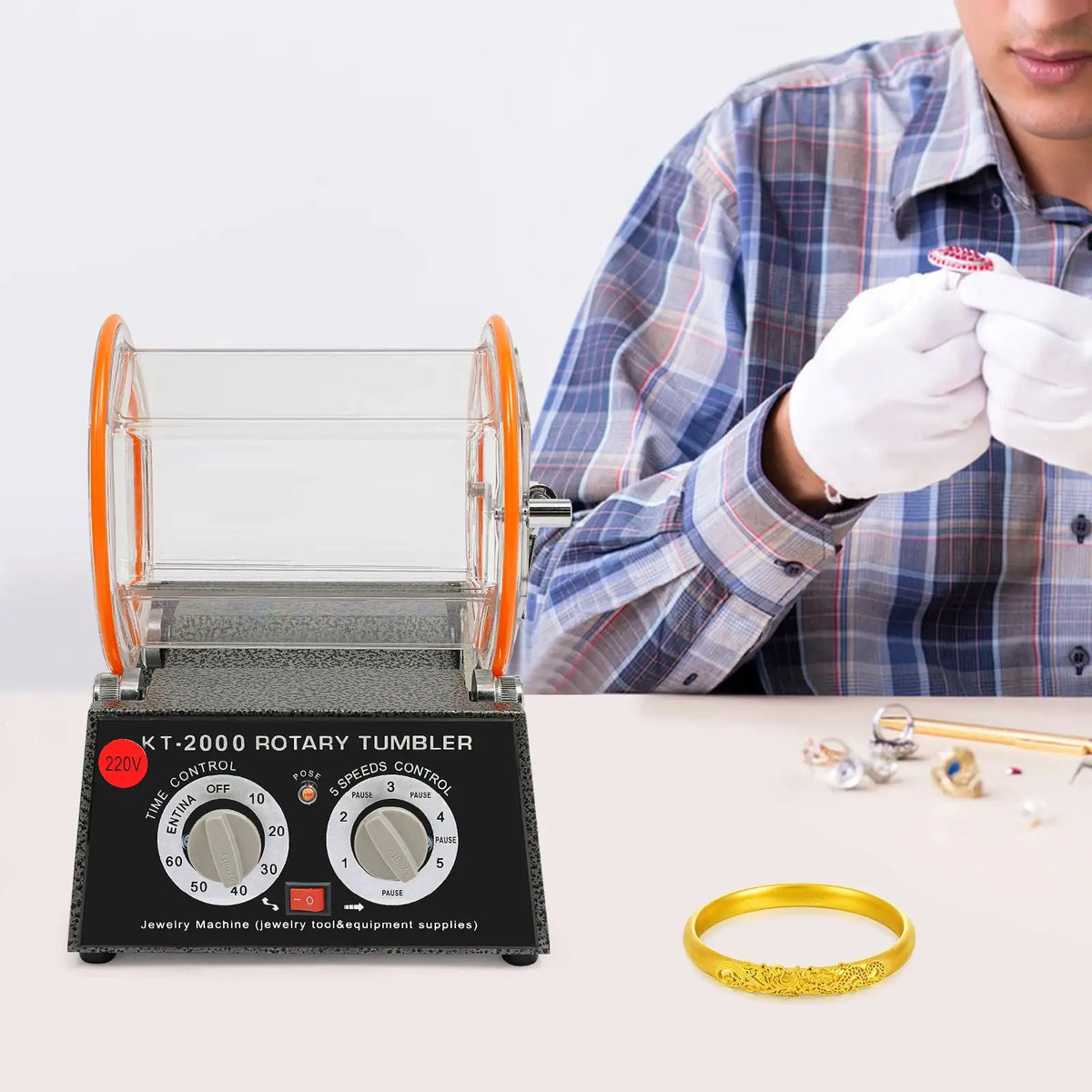 150W Jewelry Polisher &ndash; Timer And Reversible Rotation