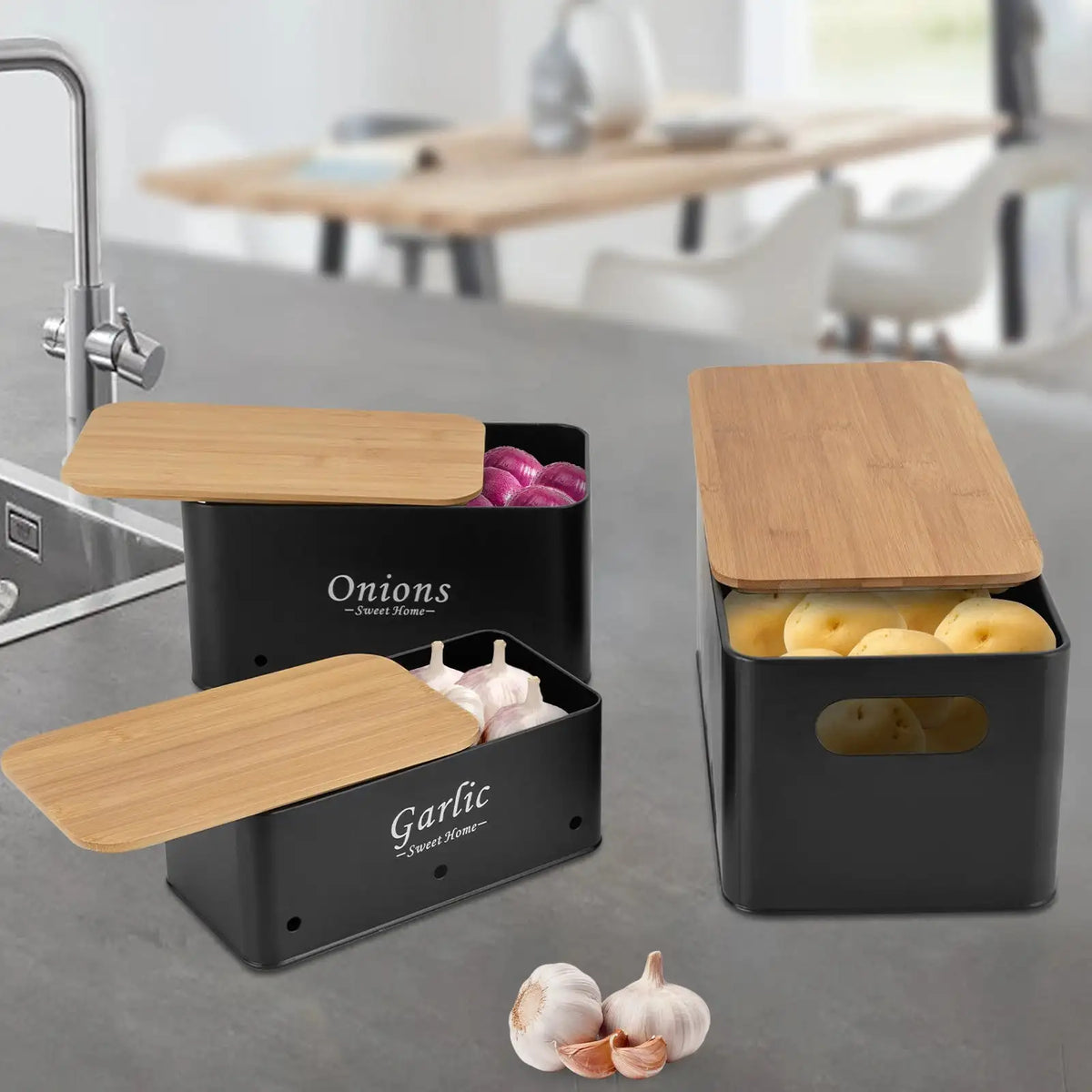 3Pcs Storage Container Sets With Bamboo Lids &ndash; Ventilated