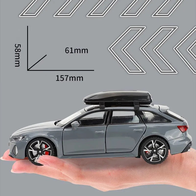 1:32 Audi RS6 Diecast Model Car with Sound, Light &amp; Opening Doors