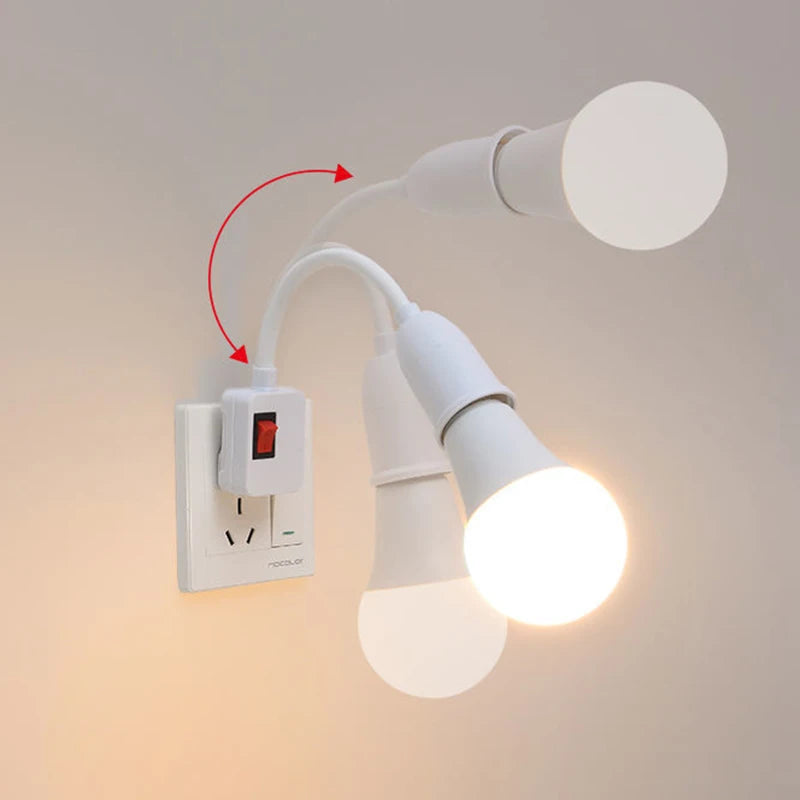 Flexible E27 Lamp Holder with On/Off Switch and Multiplug Adaptability