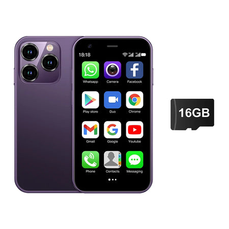 SERVO 15SE Mini Smartphone 3G WCDMA Android &ndash; Ultra Compact purple N16GB TF card / 16g / 2 G