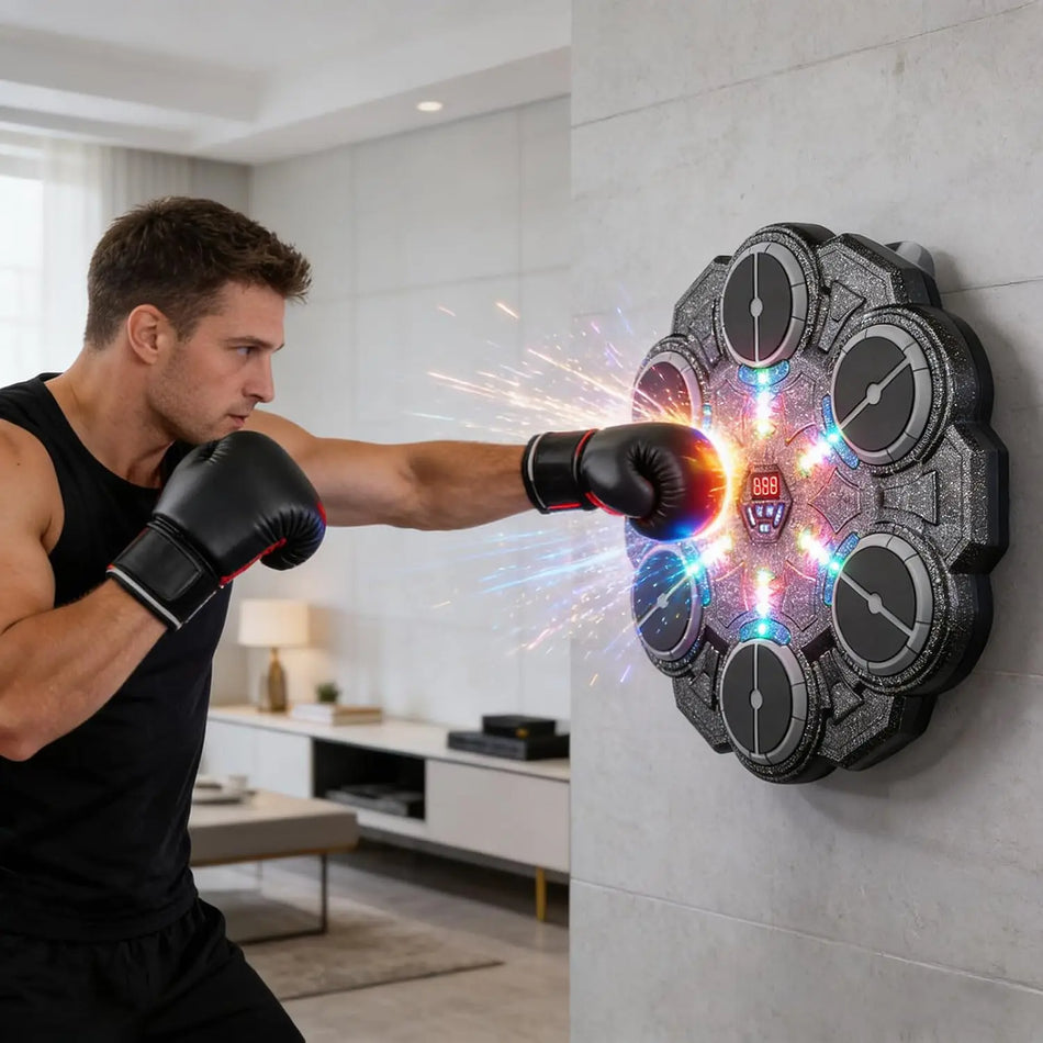 Rechargeable Kids Boxing Trainer With Gloves And Music Lights