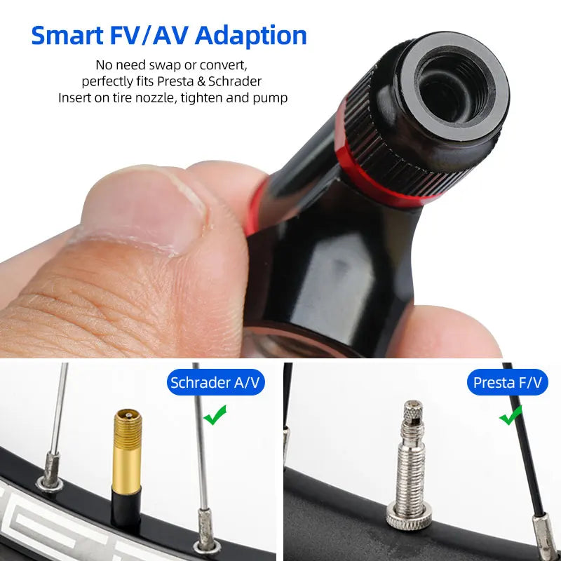 Bicycle CO2 Nozzle &ndash; Quick Inflation for Schrader and Presta Valves