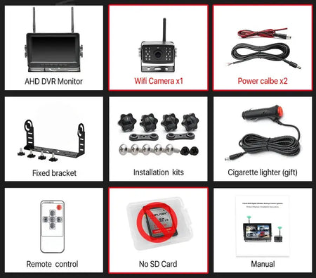 7 Inch HD AHD Car Monitor With 4 Channel DVR Wireless Backup Camera by InterCyprus Trading Ltd