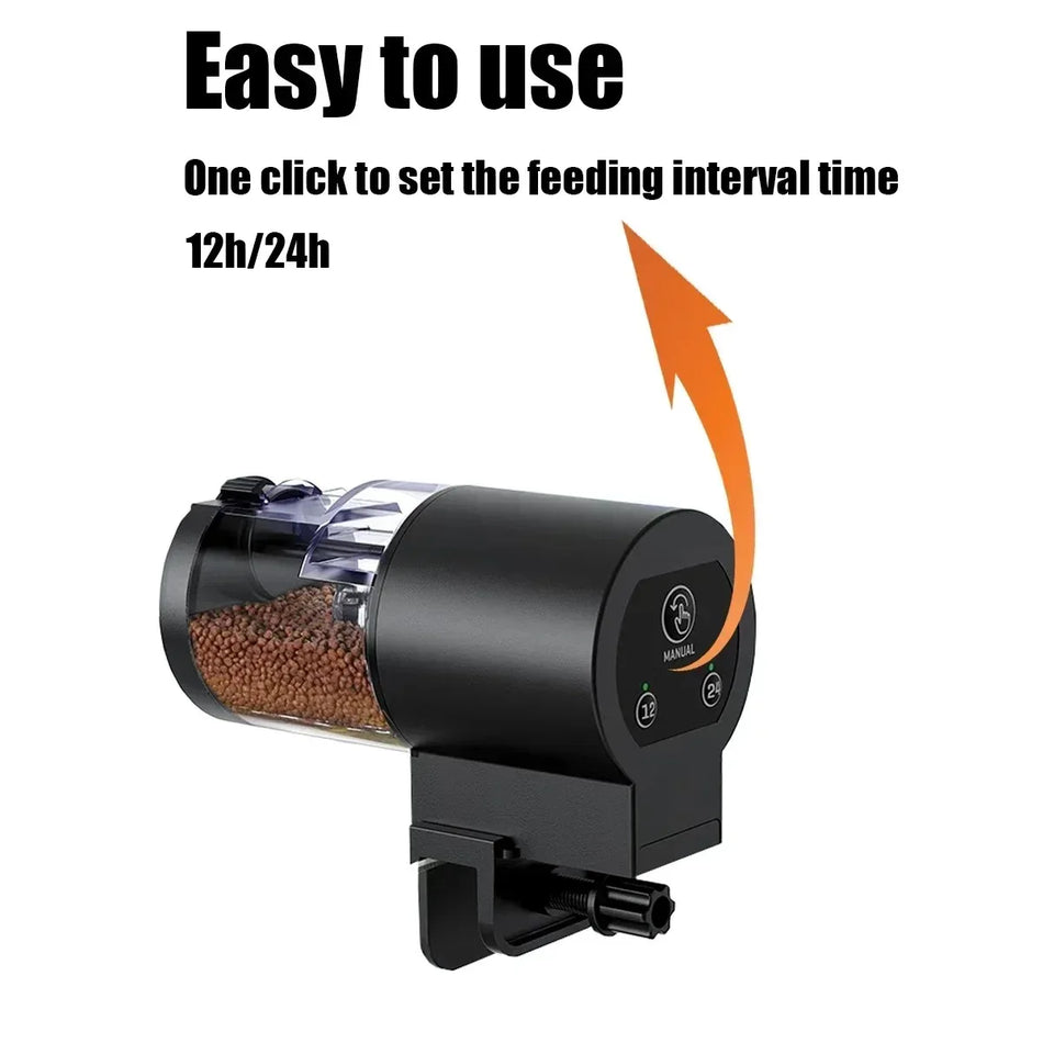 Automatic Fish Feeder for Aquariums - Easy Setup, 100ml Capacity