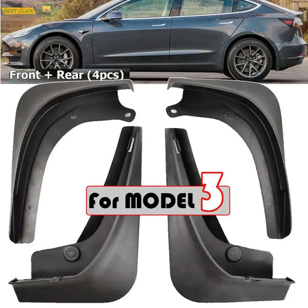 For Tesla Model 3 2016 2017 2018 2019 2020 2021 Mud Flap Splash Guards Mudguards Front Rear Fender Protector Racing Car Mudflaps by InterCyprus Trading Ltd