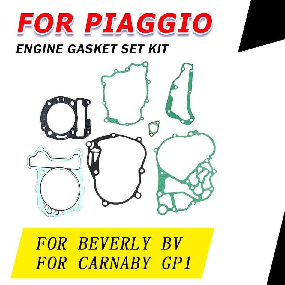 Conjunto de Juntas para Motor Vespa para Beverly 125 300, Carnaby 250 GP1, Metal e Papel