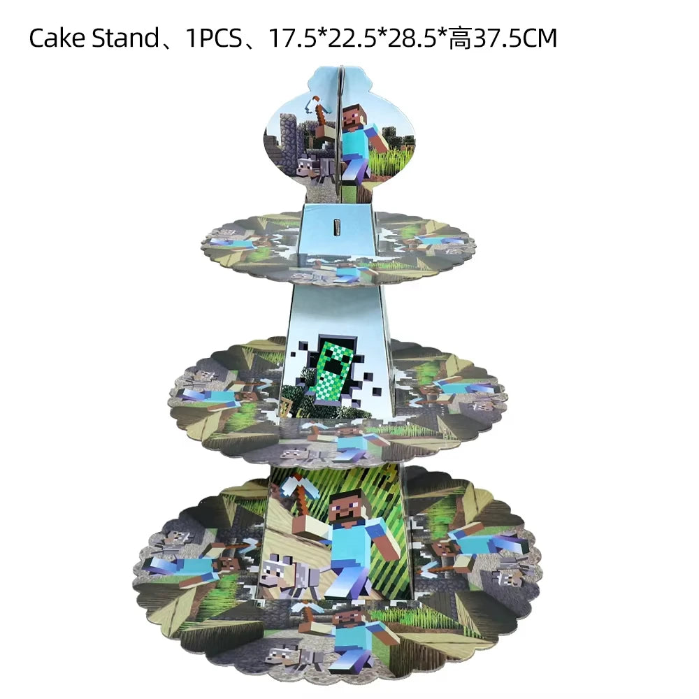 Pixel Game Party Supplies - Disposable Tableware &amp; Decor