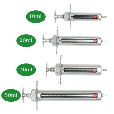 Animal Syringe Stainless Steel Reusable &ndash; Durable Locking