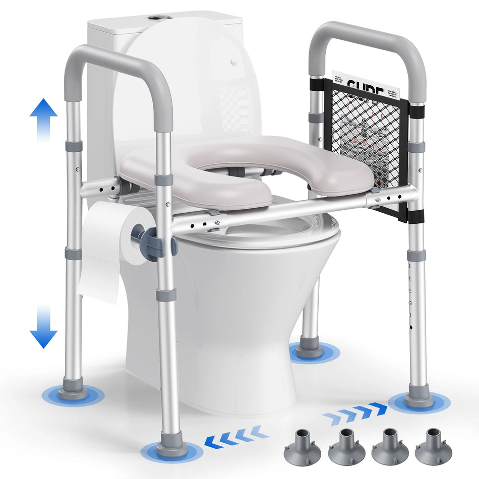 Zvýšené WC sedadlo s madlami protišmykové 6 nastaviteľné