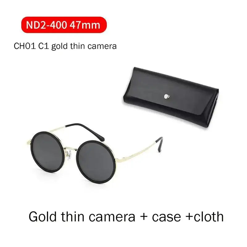 ND9 Retro Punk Sunglasses &ndash; Polarized UV Protection ch01gold thin 47mm / CHINA