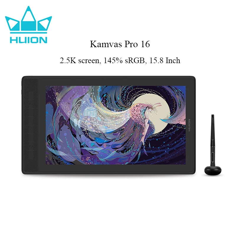 Huion Kamvas Pro 16 2.5K Γραφικό Ταμπλέτα Με Βάση Και Στυλό PenTech 3.0