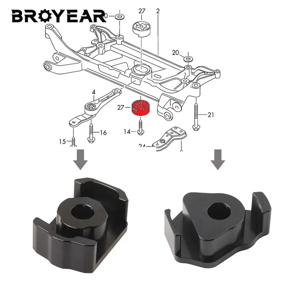 Billet Aluminum Dogbone Mount Insert for VW Audi MQB 8V 8S MKVII by InterCyprus Trading Ltd