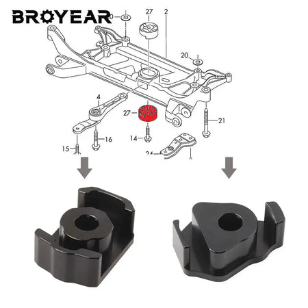 Billet Aluminum Dogbone Mount Insert for VW Audi MQB 8V 8S MKVII by InterCyprus Trading Ltd