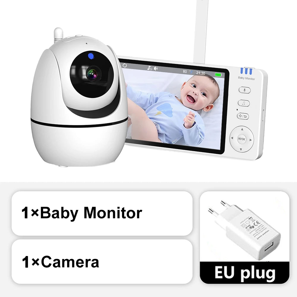 5 Inch HD Video Baby Monitor with Pan Tilt Camera and Temperature Display 1PCS Camera