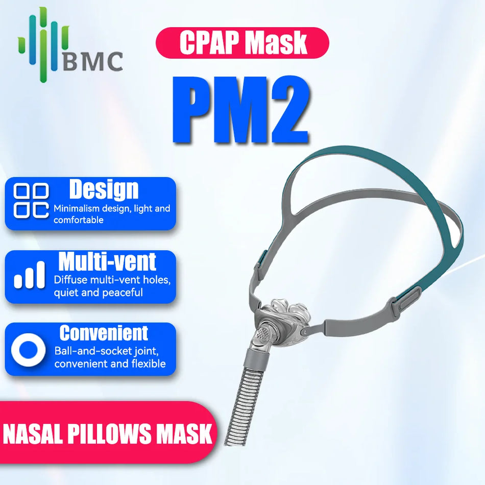 BMC PM2 CPAP Maskesi 3 Boyut S M L Silikon Döner Pedler
