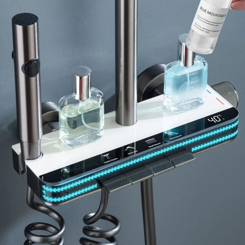 Digitální teploměr s přesným mícháním vody, bílá čtvercová baterie