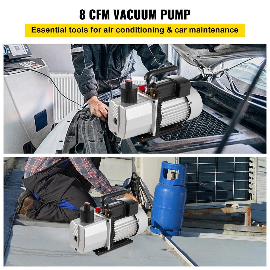 8 CFM 2 Stage Rotary Vane Vacuum Pump For AC