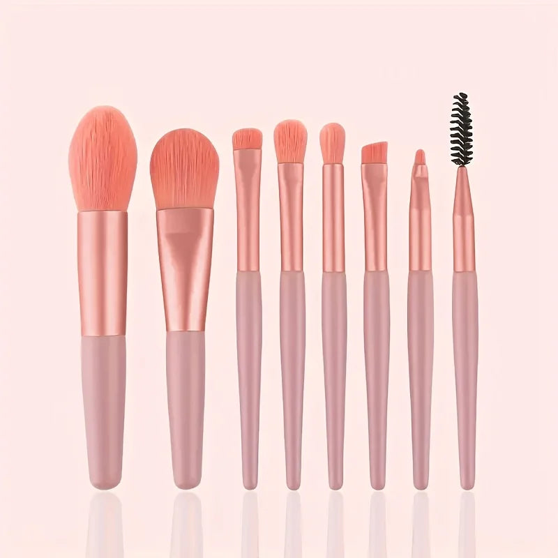 Portable 8/22/34Pcs Makeup Brush Set - Soft, Versatile Beauty Tool Kit Pink-8