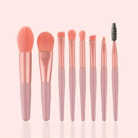 Portable 8/22/34Pcs Makeup Brush Set - Soft, Versatile Beauty Tool Kit Pink-8