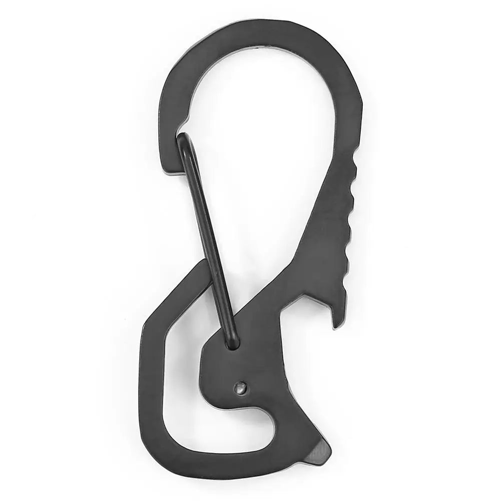 Carabiner Keychain Hook Outdoor Stainless Steel Carabiner Cap Lifter Hex Driver Bottle Opener Keychain Ring Climbing Accessorie Black 1 / CN (Origin)