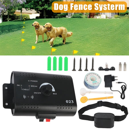 Electric Dog Fence System with Training Collar - Waterproof &amp; Adjustable