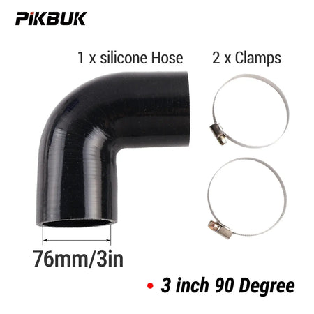 PIKBUK High Quality 76mm 64 57 51mm 90 Degree 3 inch 2.5 2.25 2 inch Hose Elbow Silicone Hose Pipe Intercooler Coupler Turbo by InterCyprus Trading Ltd