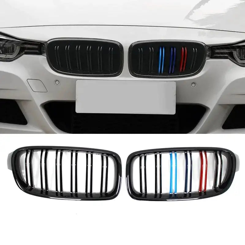 ABS Front Kidney Grille Dual Slat For BMW F30 F31 F35 M Color