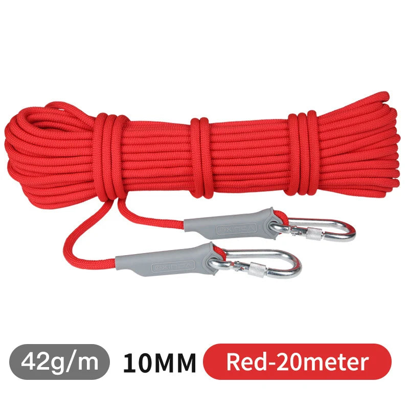 XD-S9817 10mm 12mm Mountaineering Rope &ndash; High Strength 10mm-Red-20meter