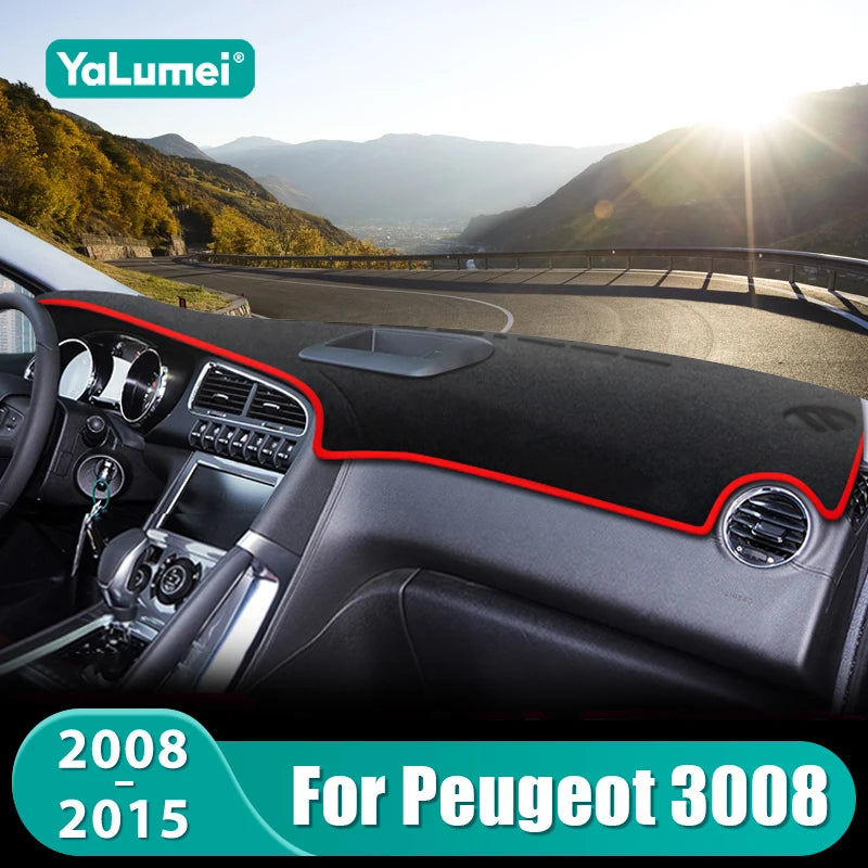 Коврик для приборной панели от солнца противоскользящий для Peugeot 3008 GT 2008-2015 Защищает приборную панель от солнечных повреждений