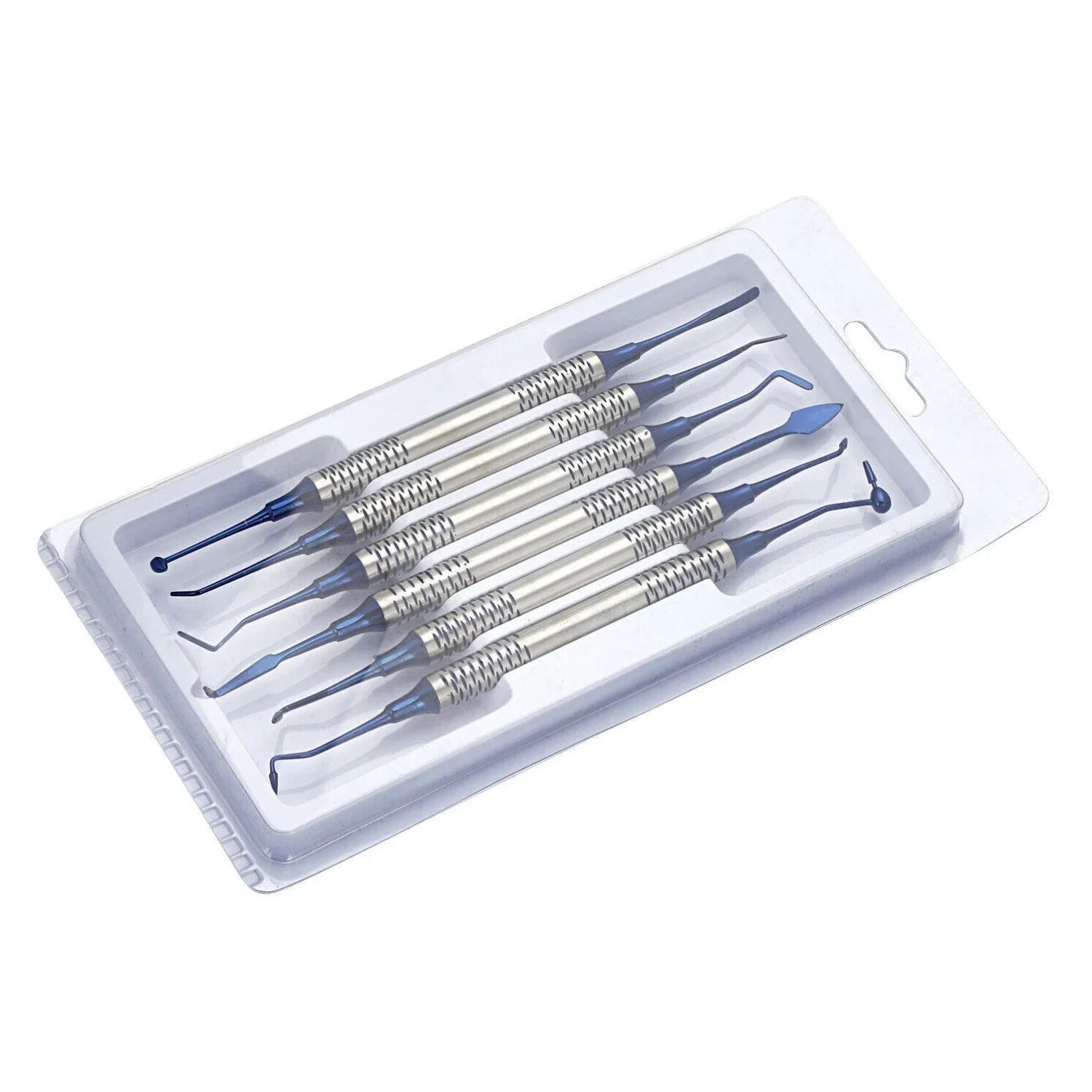 Dental Resin Spatulas Titanium Plated &ndash; Double Head Blue