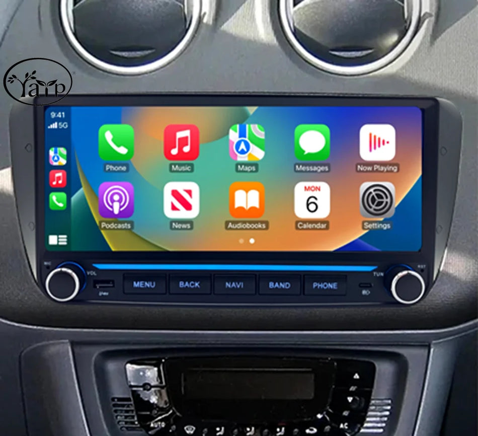 9,7-calowe radio samochodowe do Seat Ibiza 6J 2008-2013, bezprzewodowe Apple CarPlay, Android Auto, nawigacja GPS, multimedia