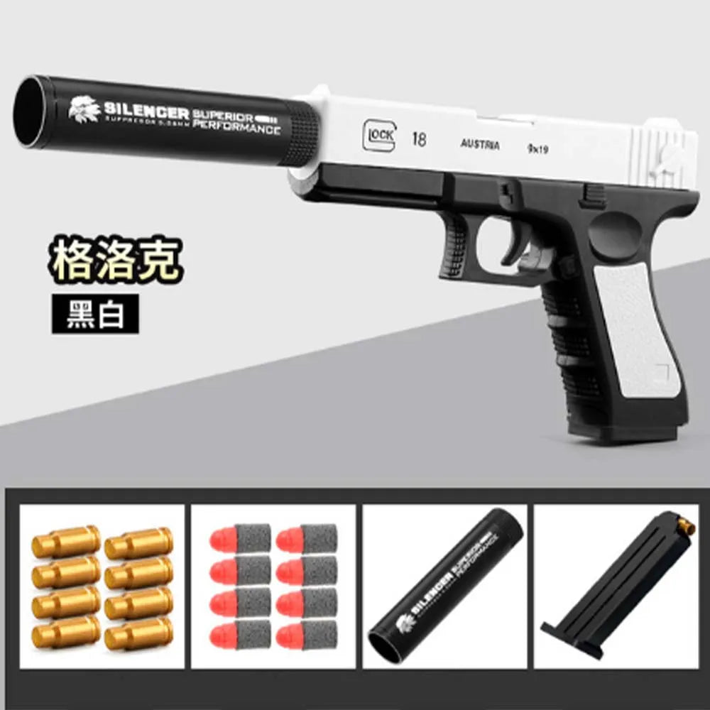 Shell Ejection Soft Bullet Toy Gun WHITE